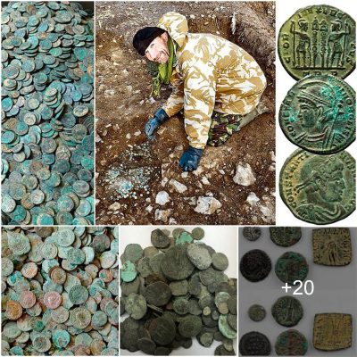 Builder unearths vast treasure trove of 22,000 Roman coins worth up to £100,000 – then spends three nights sleeping on site to guard his hoard