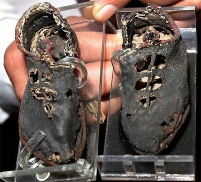 A Pair of 2,000 Year-Old Roman Children’s Shoes Found in the Ruins of Palmyra, Syria