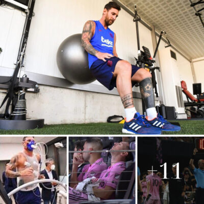 Messi trains to improve his fitness after injury