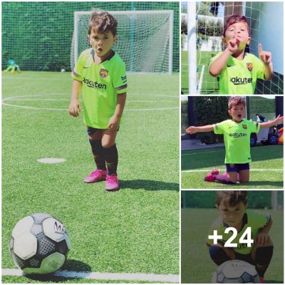 Lionel Messi’s Second Son Mateo Displays His Soccer Skills with an Adorable Expression