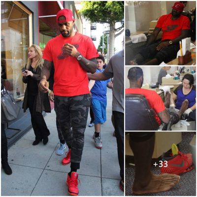 NBA star LeBron James was spotted taking care of his feet in Beverly Hills in preparation for the upcoming season