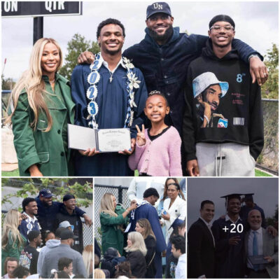LeBron James and his wife attended son Bronny’s high school graduation