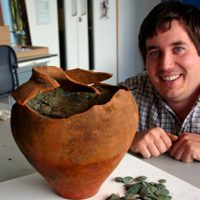10,000 Roman coins unearthed by amateur metal detector enthusiast… on his first ever treasure hunt