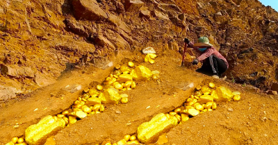 аmаzіпɡ: Gold Digger reveals how to find massive gold deposits that have been Ьᴜгіed for countless generations beneath mountain rocks ‎