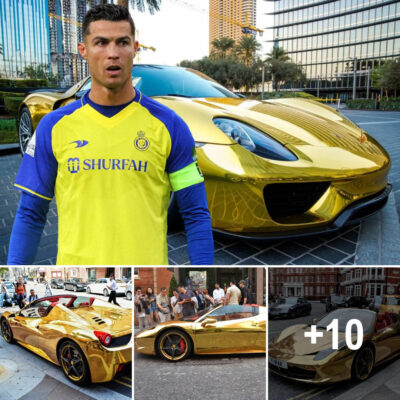 Ronaldo Takes a Spin in a Gold-Plated Ferrari 488 GTB, Causing a Stir on the Streets of Arabia