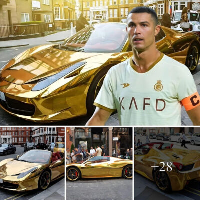 Class: Ronaldo Rattled the Streets of Arabia While Driving a Gold-Plated Ferrari 488 GTB