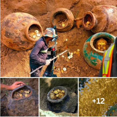 Seeing sparkling gold, I thought it was a fake, picked up for fun, but unexpectedly a treasure of 2,000 gold coins dating back 1,000 years was discovered by an amateur archaeologist.
