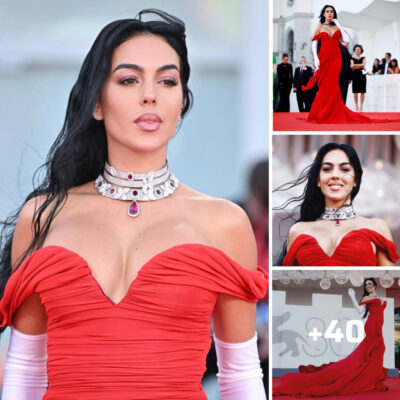 Cristiano Ronaldo’s girlfriend Georgina Rodriguez looks charming in a red dress on the Venice Film Festival