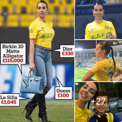 Ronaldo’s wife, Georgina Rodriguez, attracts attention with a £115,000 Birkin bag and other luxury accessories when supporting her lover in the stands