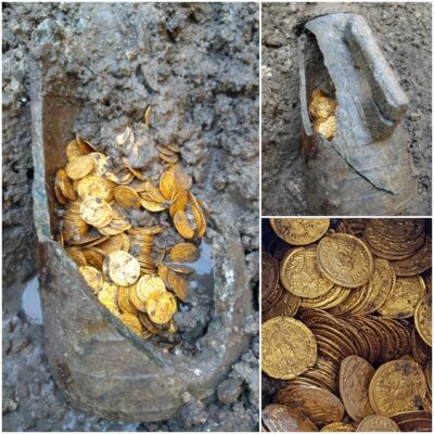 A soap box filled with ancient gold coins for sale at the site of Como, Italy, is 3,500 years old.