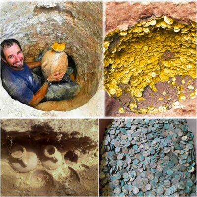 After three nights of sleeping in place to protect his treasure, the man changed his life when he discovered a huge treasure of 22,000 ancient Roman coins 1,500 years old.