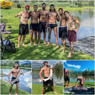 Darwin Nunez showed off his impressive figure and unique tattoo when going fishing with his teammates, making fans crazy.