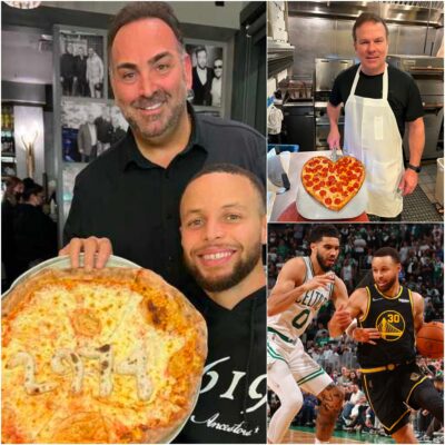 NBA’s all-time 3-point leader Steph Curry celebrates with pizza at Strega in Boston’s North End