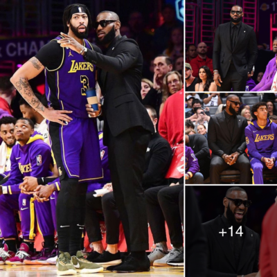 LeBron looks cool in “Man in Black” style, looking like a future coach of the Lakers