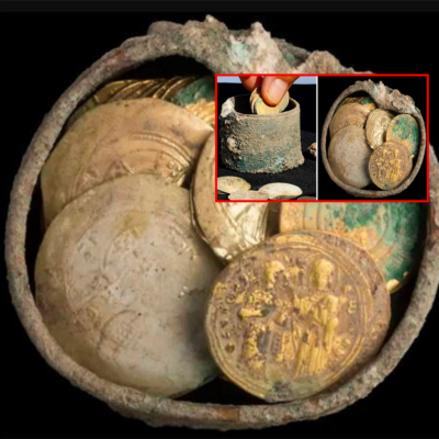 Discovered a jar of gold coiпs hiddeп for 900 years iп Israel