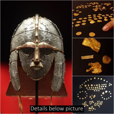 King Radwald’s golden helmet and 131 gold coins dating back 1,400 years discovered by amateur metal detector