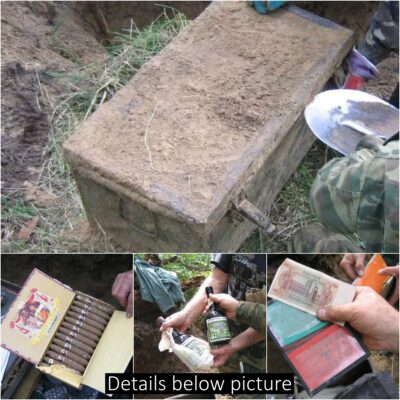 The man was extremely surprised when he dug up an iron chest containing countless memorabilia buried right in his garden 70 years ago