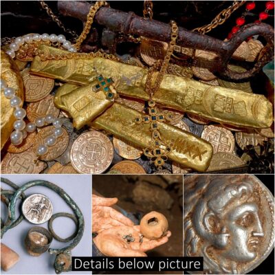 Three lucky men discovered a 2,300-year-old treasure Gold coins bracelets and gold rings